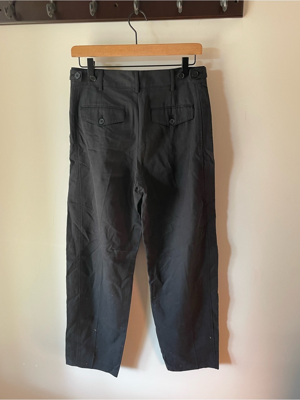 Madewell High-Rise Barrel-Leg Pants Black Linen Blend 2 NWT Trousers Workwear - Picture 5 of 6